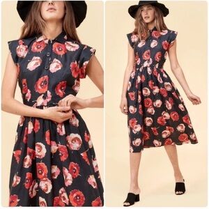 Christy Dawn Piper Dress in Vermillion Poppy - Size Small